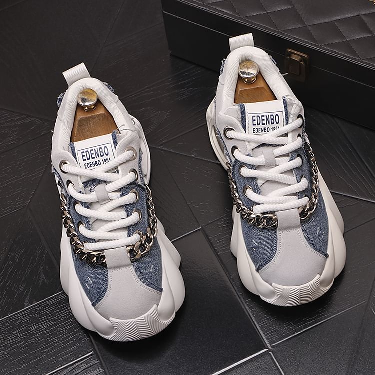 Mr Ozera - Platform veterschoenen met ketting