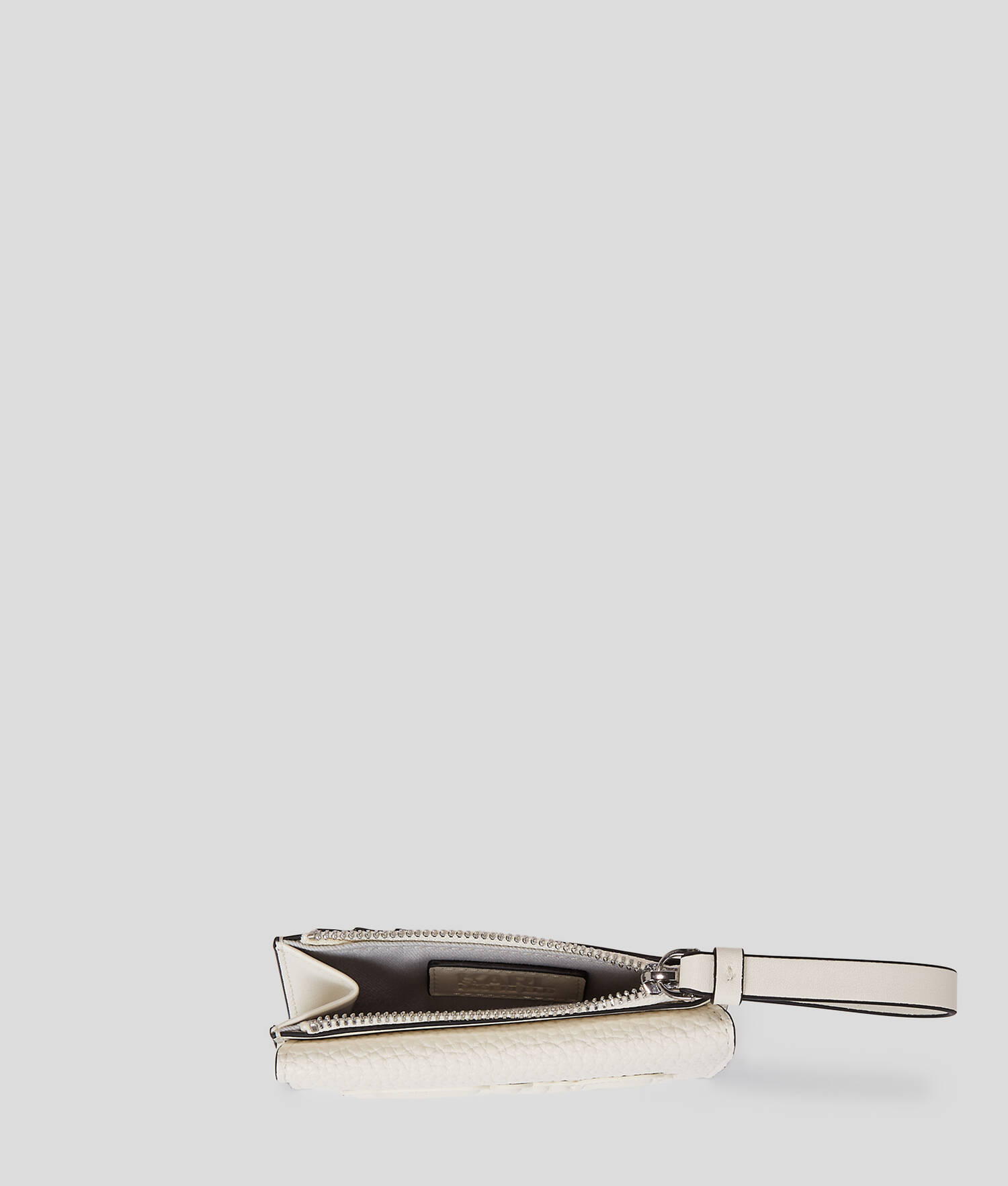 PORTE-CARTES ZIPPÉ EN CUIR GRAINÉ K/SKUARE