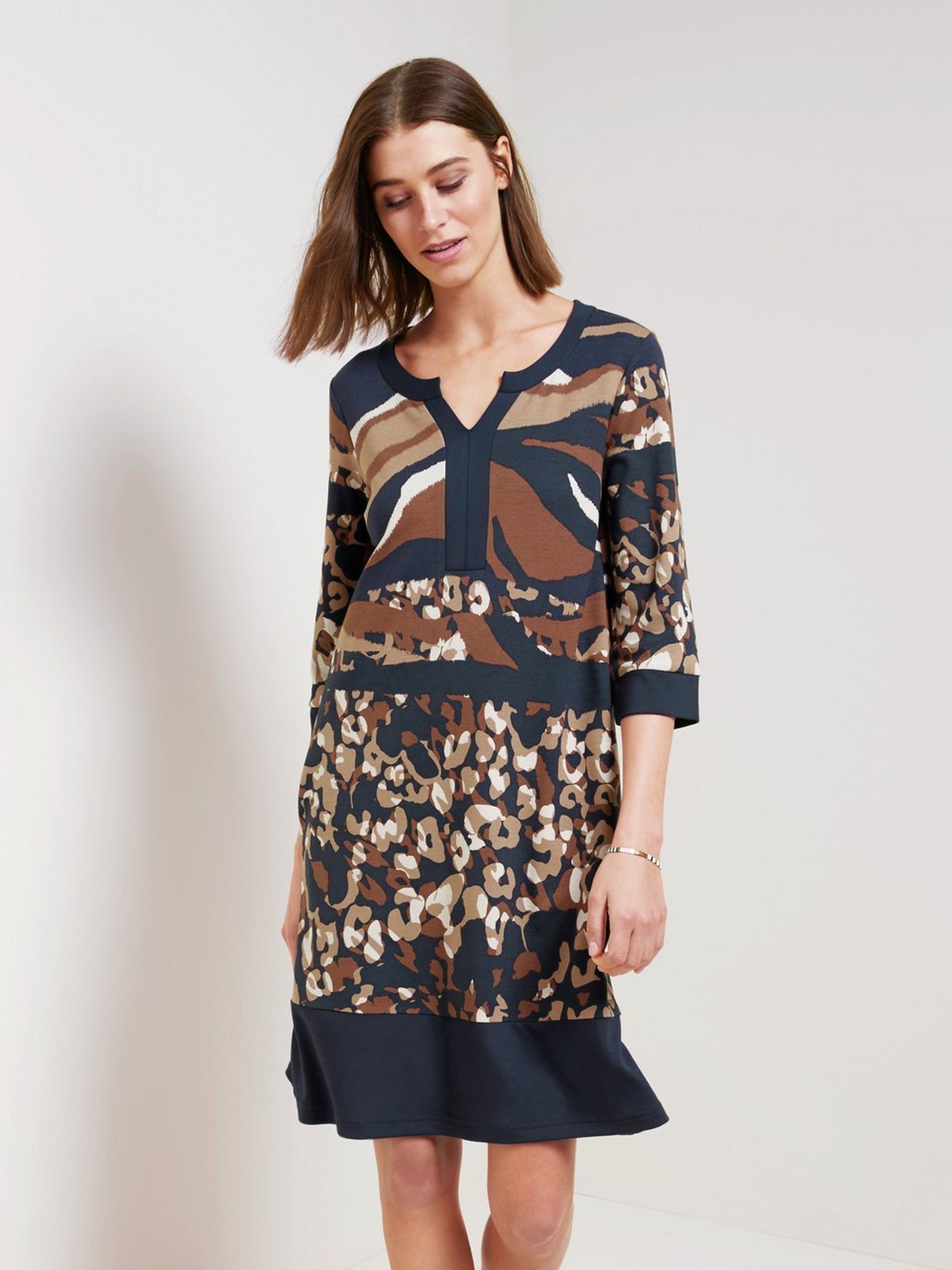 Jersey-Kleid mit 3/4-Arm