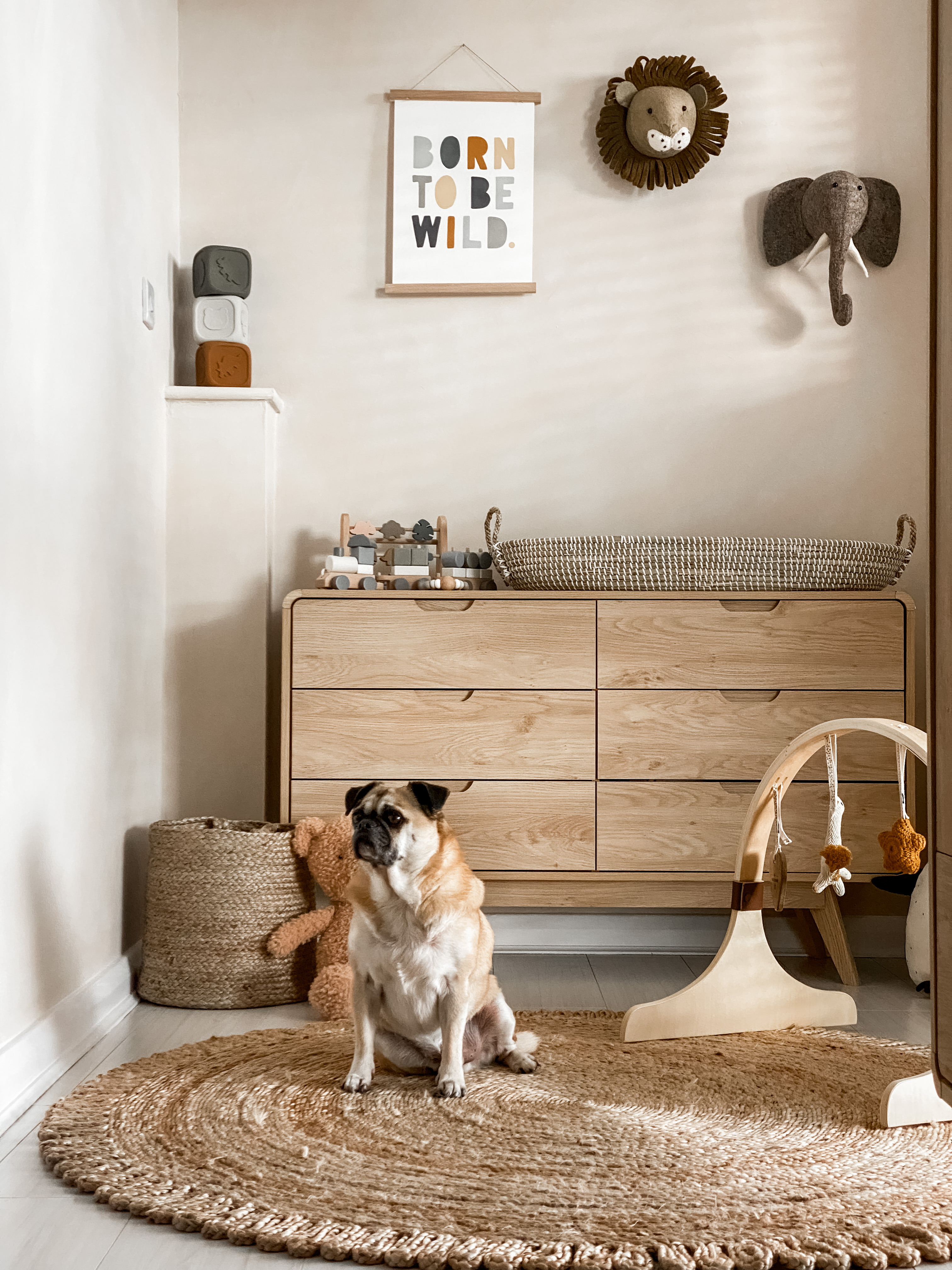 Set van 2 manden KAELLA Jute Zandbeige