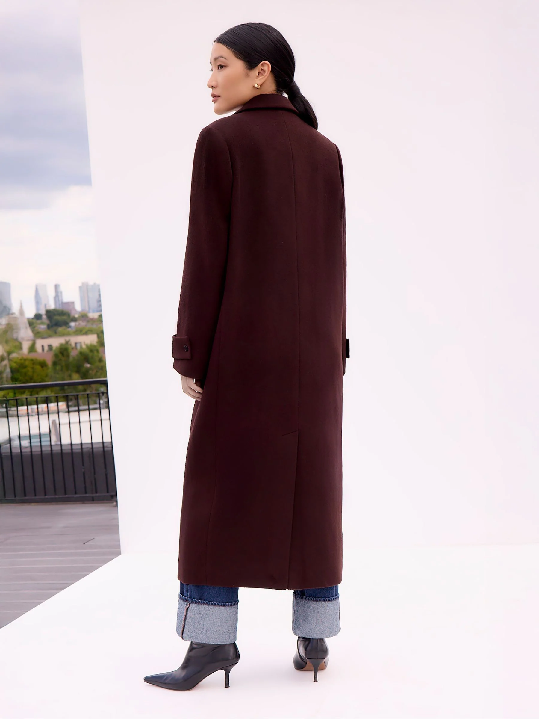 Ro&Zo Brown Wool Blend Oversized Coat