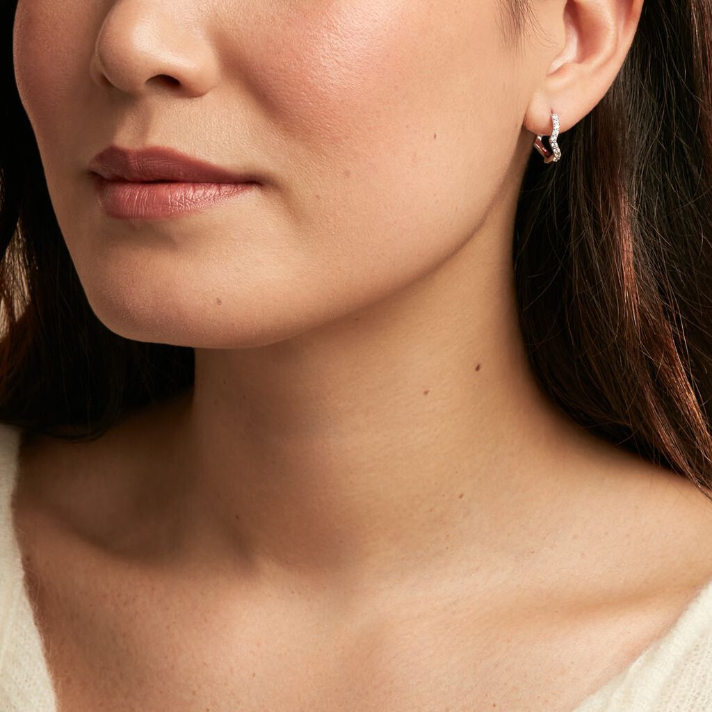 Créoles Kaylin Argent Blanc Oxyde De Zirconium