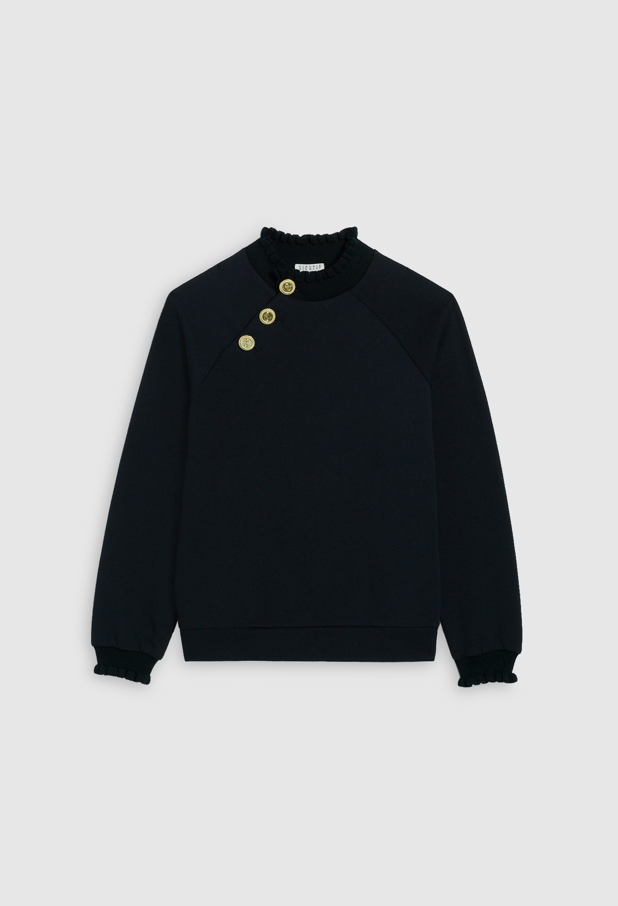 Sweatshirt col boutons marine