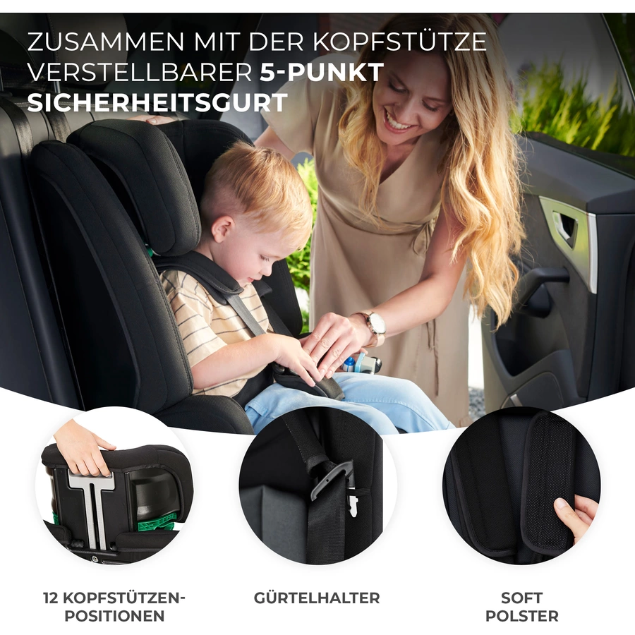 Kinderkraft Autokindersitz Safety Fix 2 i-Size 76 bis 150 cm 8 kg grau