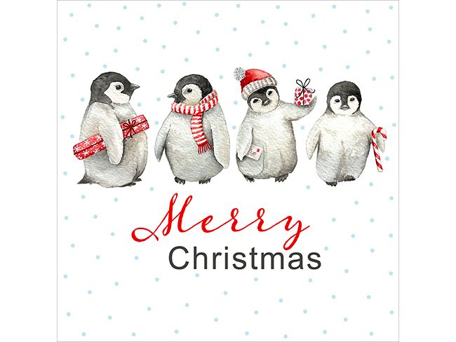 Braun   Company Weihnachtsservietten PingieKids Mehrfarbig, 3-lagige Papierservietten