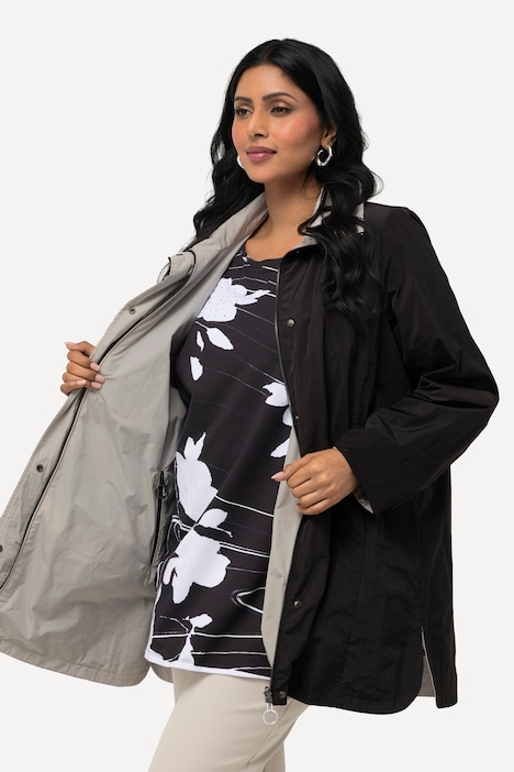 Wendejacke, A-Linie, Stehkragen, Taschen