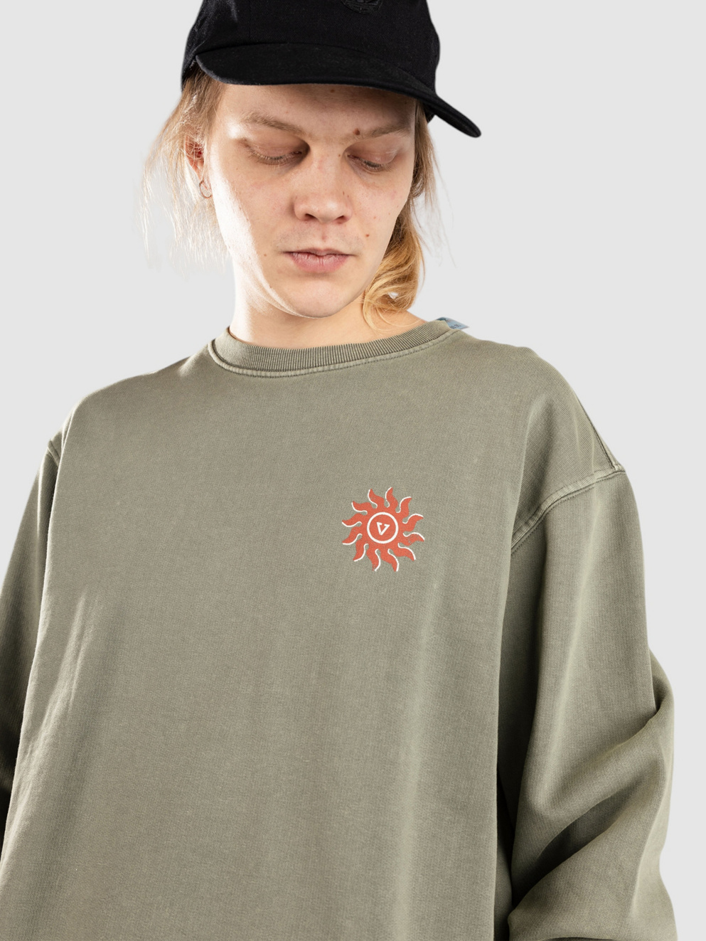 Vissla Spins Crew Fleece Sweater vintage green