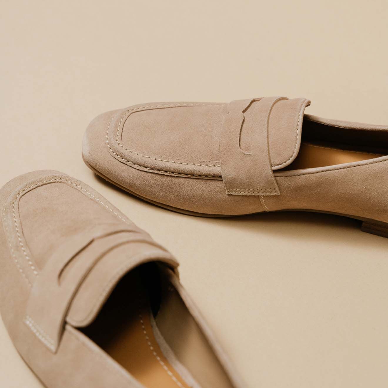 Jonak Mocassins en Velours de Cuir Aca beiges