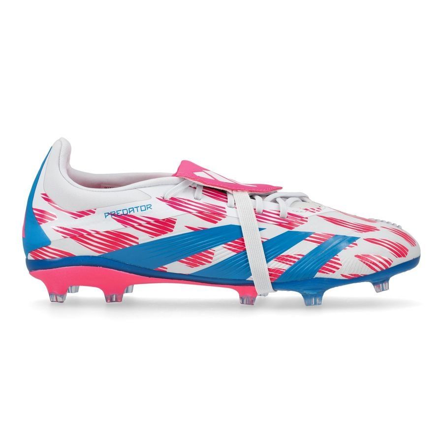 adidas Predator Elite Fold-over Tongue FG Reemergence - Blanc/Bleu/Rose Enfant