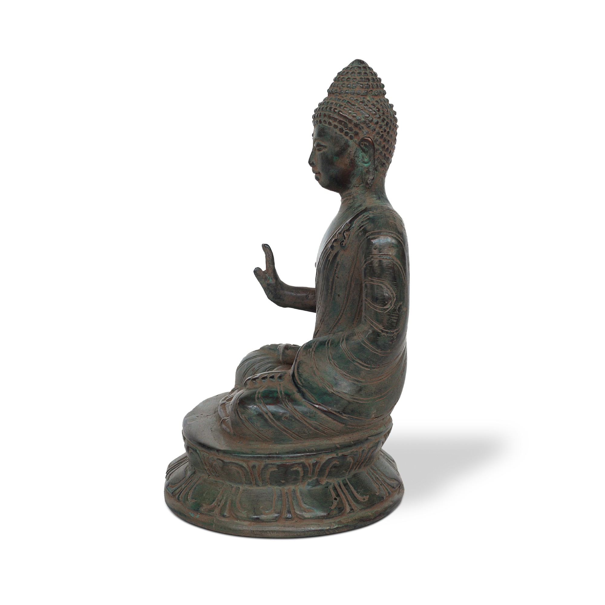 Bronze-Skulptur 'Buddha sitzend', H 18 cm, B 11 cm, T 10 cm von fischer's lagerhaus