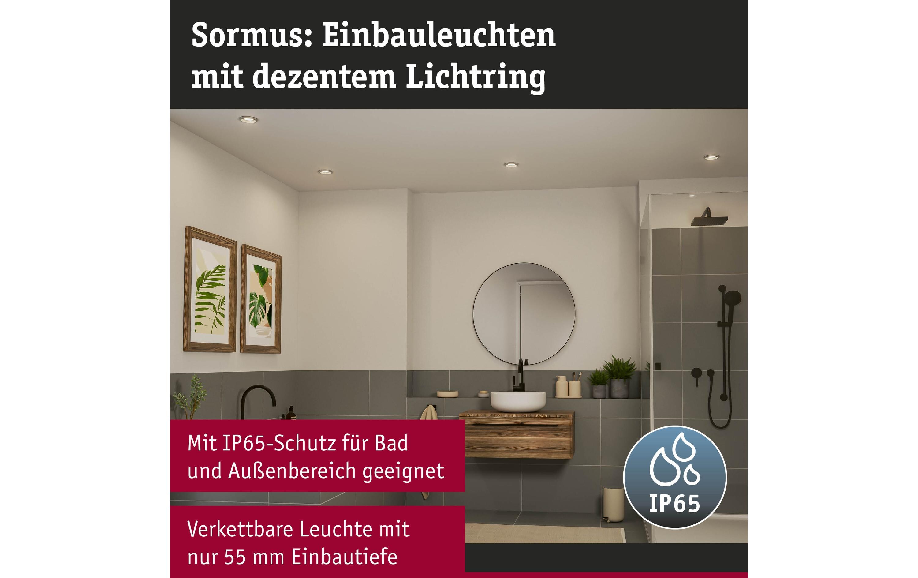 Einbauleuchte LED Sormus ChromAtmosphärische Lichtgestaltung im Bad