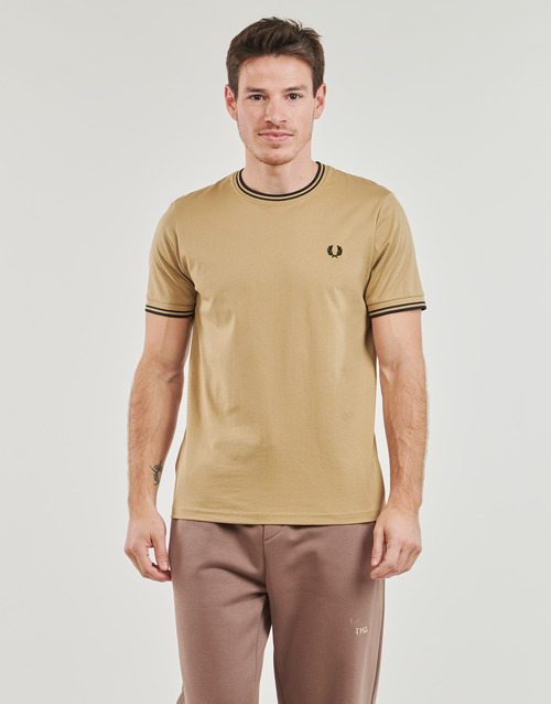 Fred Perry - TWIN TIPPED T-SHIRT - Beige / Noir