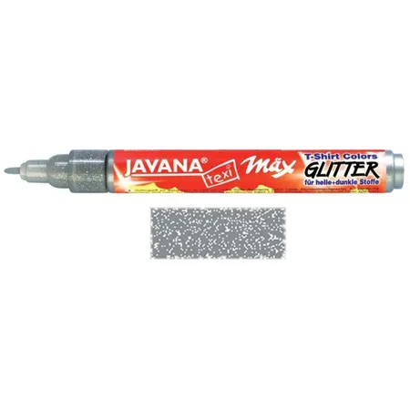 KREUL Javana texi mäx Glitter für helle und dunkle Stoffe Silber