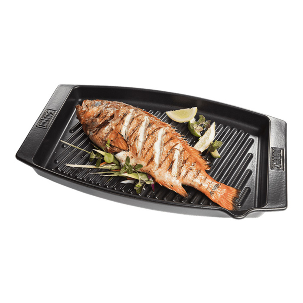 Plat à poisson en céramique pour barbecue weber 47 x 28 cm