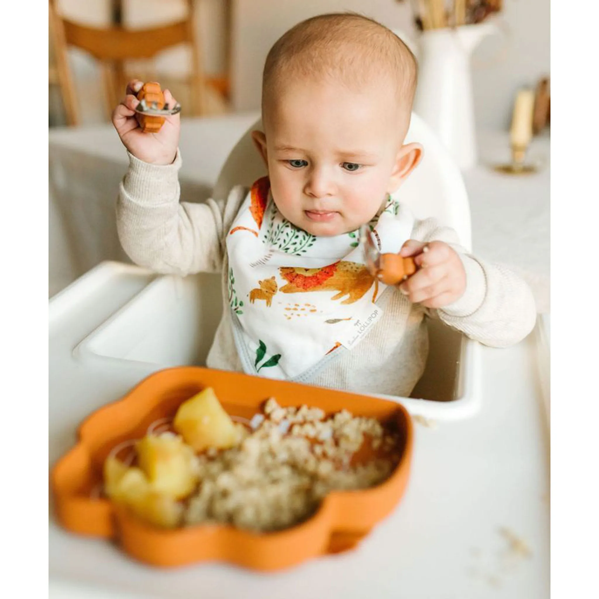Loulou Lollipop Assiette en Silicone - Lion
