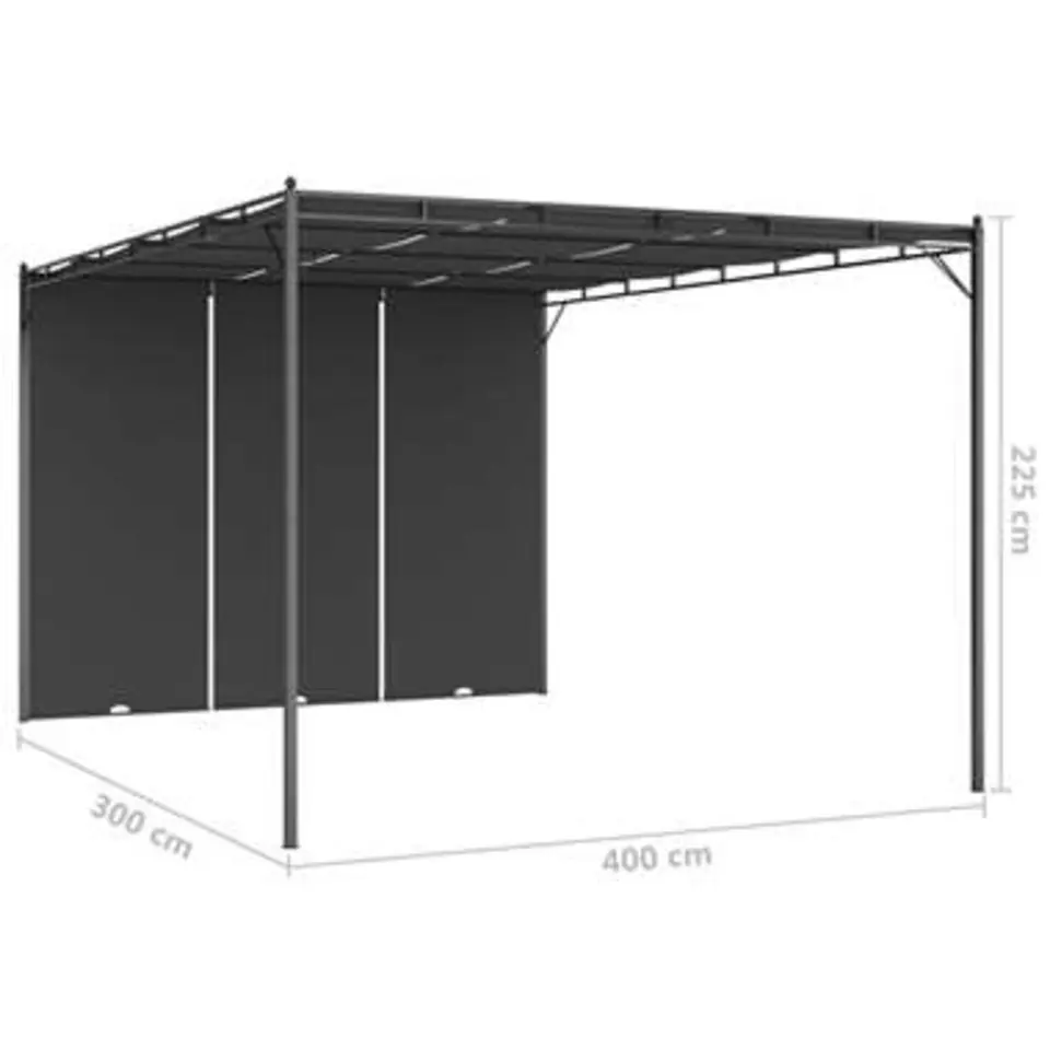 vidaXL - Tuinhuisje - Antraciet - Polyester - 4 x 3 x 2.25 m