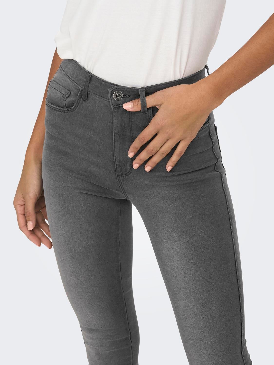ONLROYAL Hohe Taille Skinny Fit Jeans Dark Grey Denim