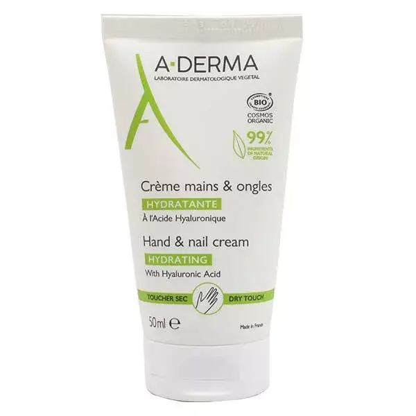 Creme hidratante orgânico para mãos e unhas A-Derma Essentials 50ml