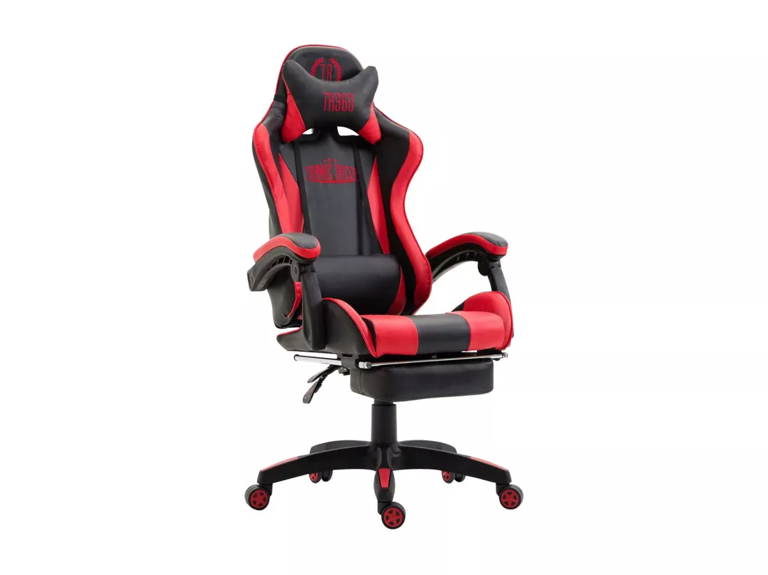 Chaise de bureau - Similicuir & Plastique - Noir / Rouge - Ignite