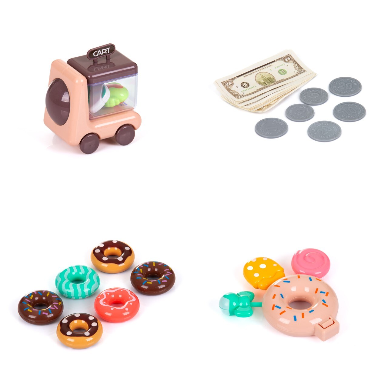 Chipolino Spielzeug Donut Shop 34-teilig Spielgeld Licht Kekse Donuts Lutscher braun