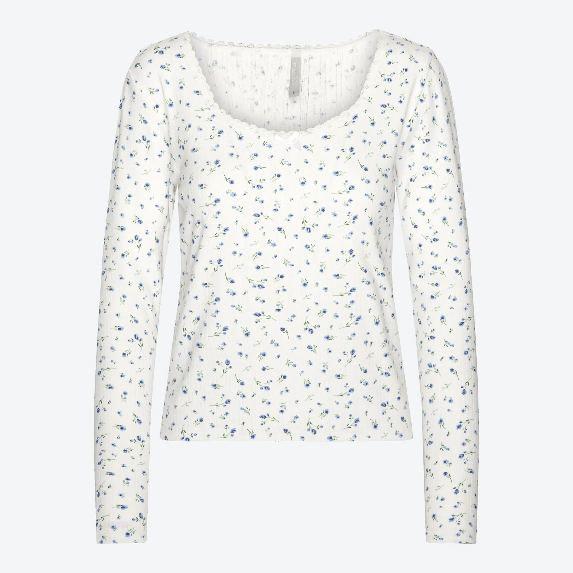 Damen-Shirt mit Spitze am Ausschnitt