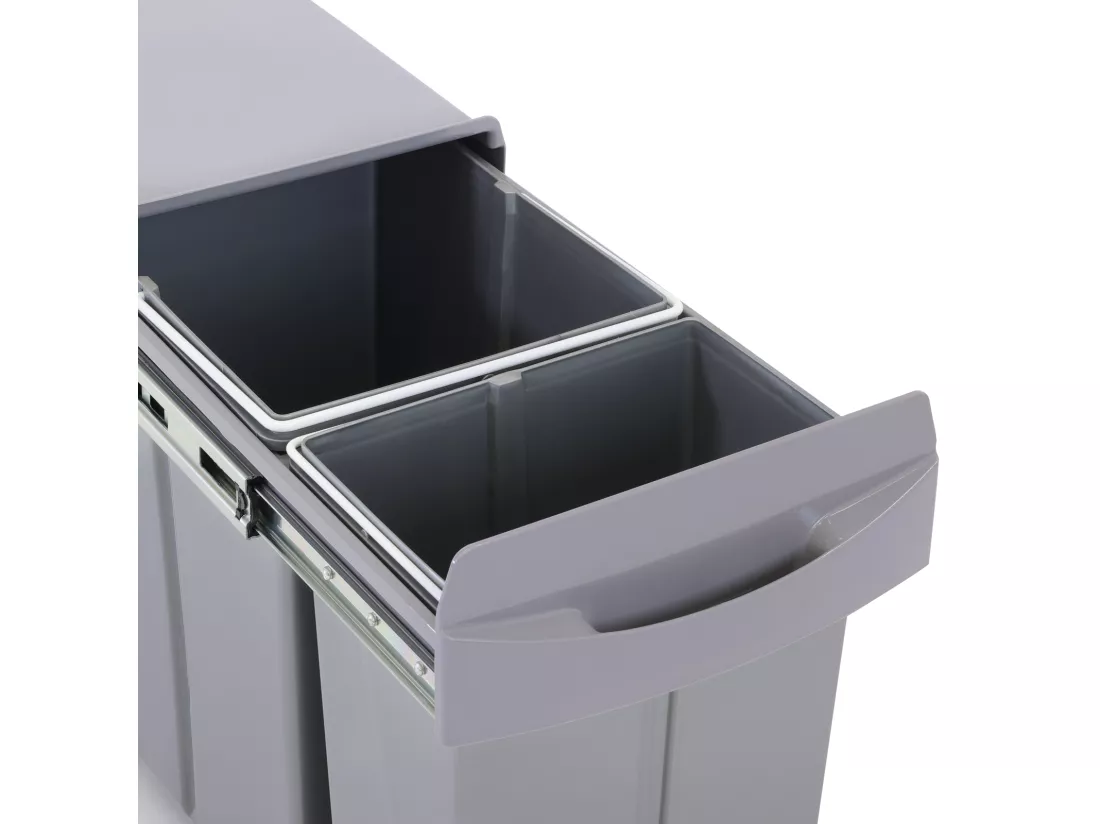 SVITA EMCombo30 Poubelle encastrable 30L (10L+20L) 2 compartiments avec couvercle système de séparation des déchets 2 voies