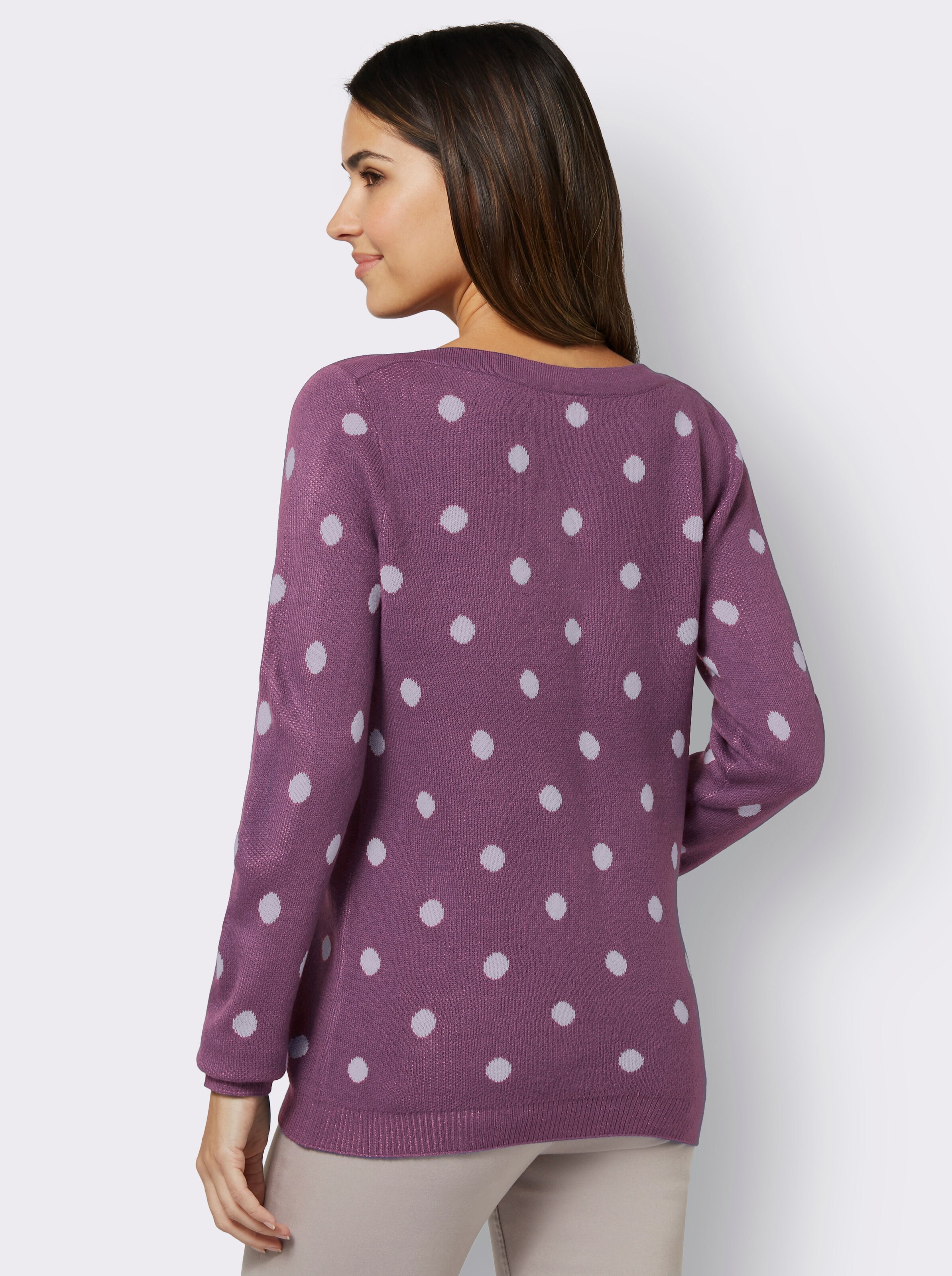 Jacquardpullover im Tupfen-Dessin