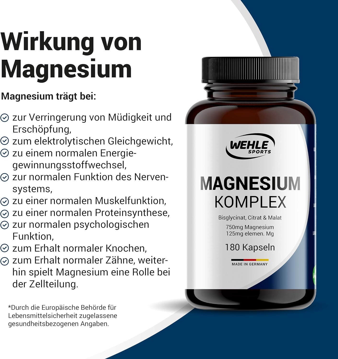 Wehle Magnesium Komplex Bisglycinat, Malat, Citrat