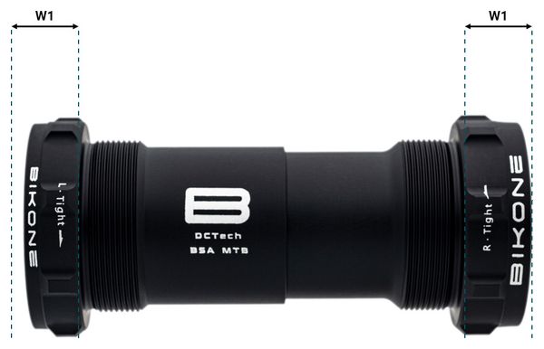 Boîtier de Pédalier Bikone DCTech BSA MTB pour Shimano (VTT) Noir