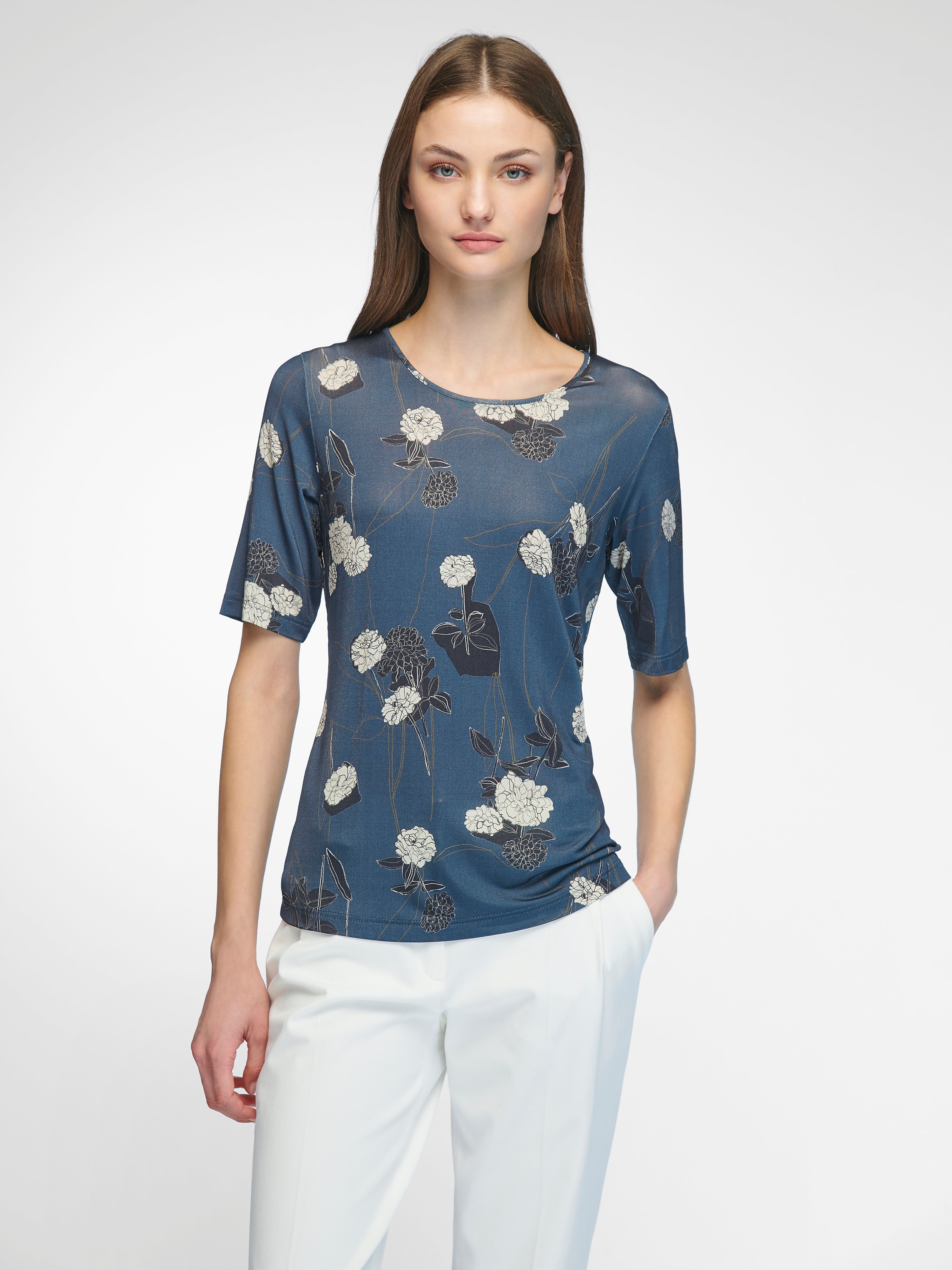 Rundhals-Shirt mit 1/2-Arm