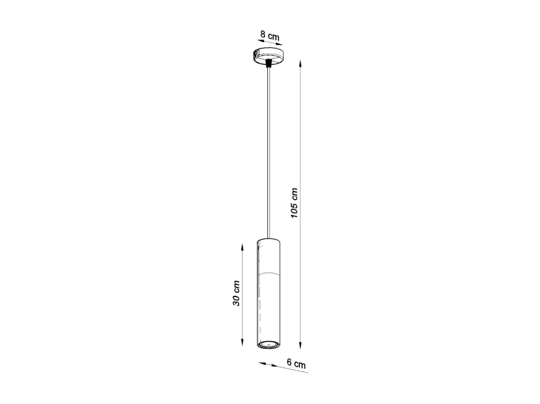 Sollux PABLO Lampe à Suspension Slim 8cm Noir, Bois Naturel GU10