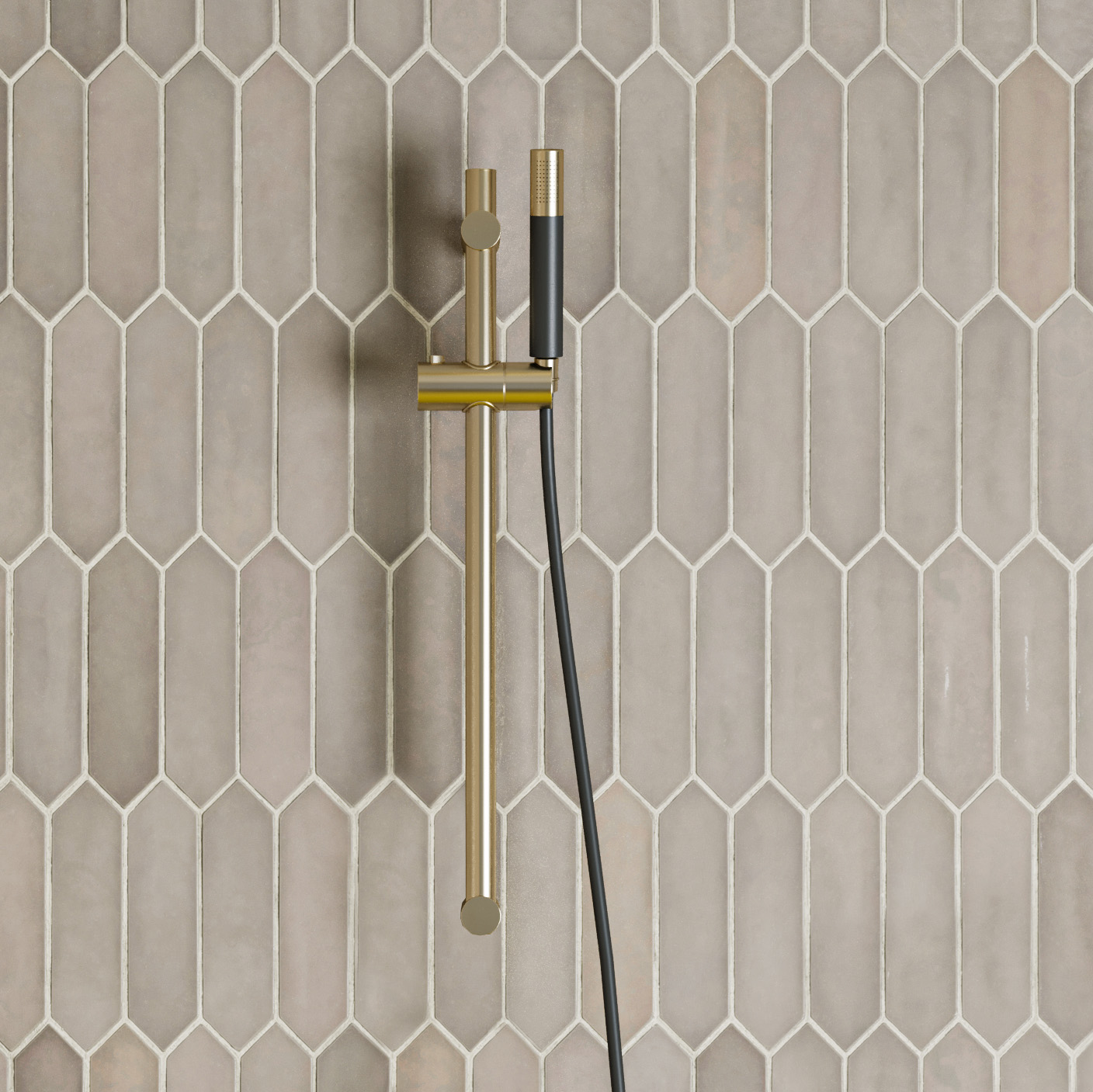 Saniclear Brass Pro glijstangset met staafhanddouche geborsteld messing - mat goud