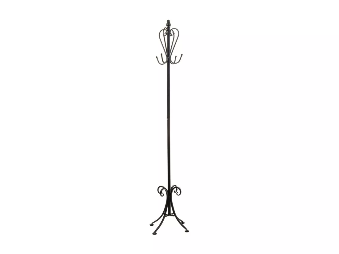 Porte-manteau en fer forgé noir 23x23x150h cm