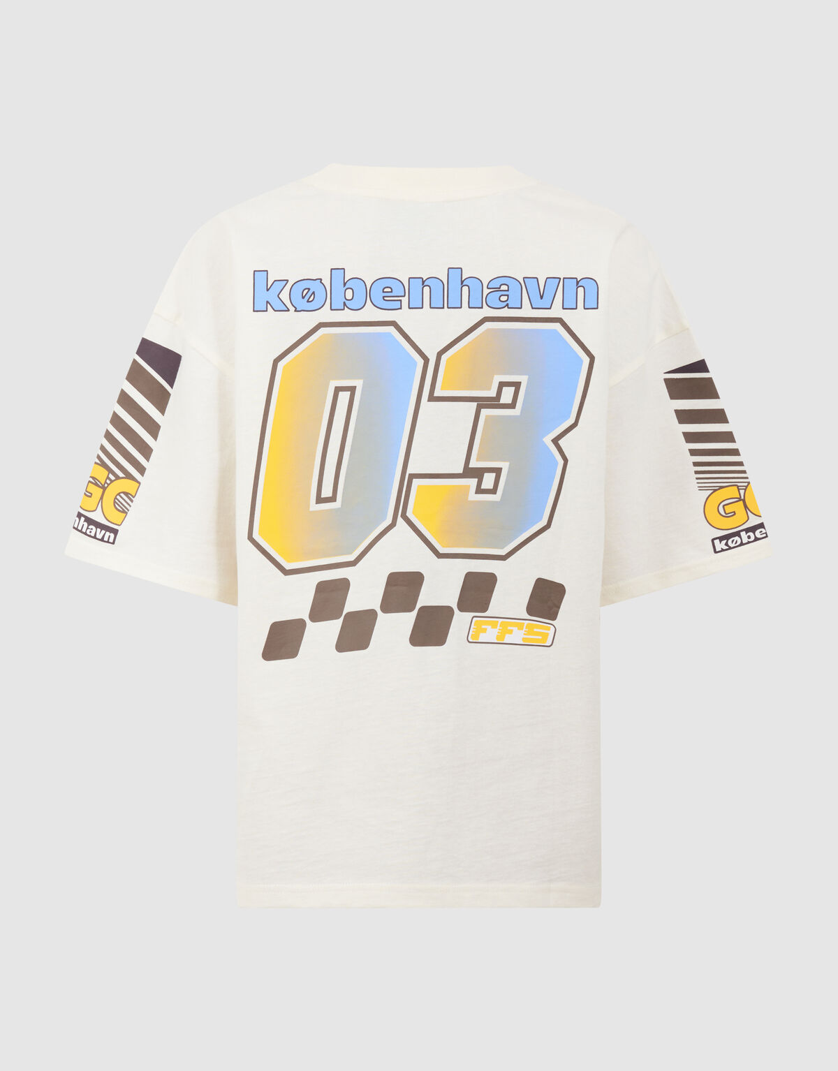 Race Artwork T-shirt Gebroken Wit