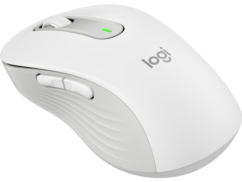 Logitech Maus Signature M650 L Weiss Präzise Wireless-Maus mit «Logitech SilentTouch»-Technologie
