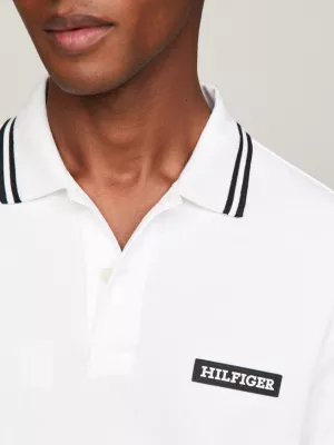 Polo Hilfiger Monotype com gola desfiada