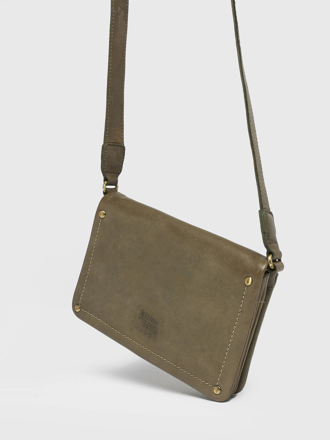 Sac bandoulire Boston cuir BASILIC PEPPER