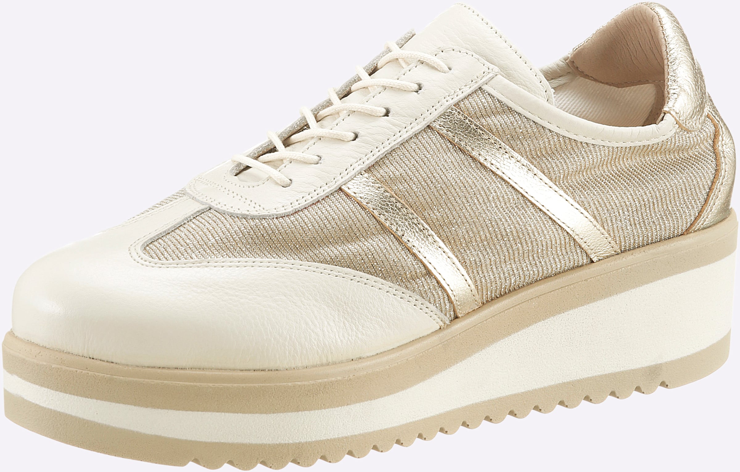 heine Schnürer in creme-goldfarben