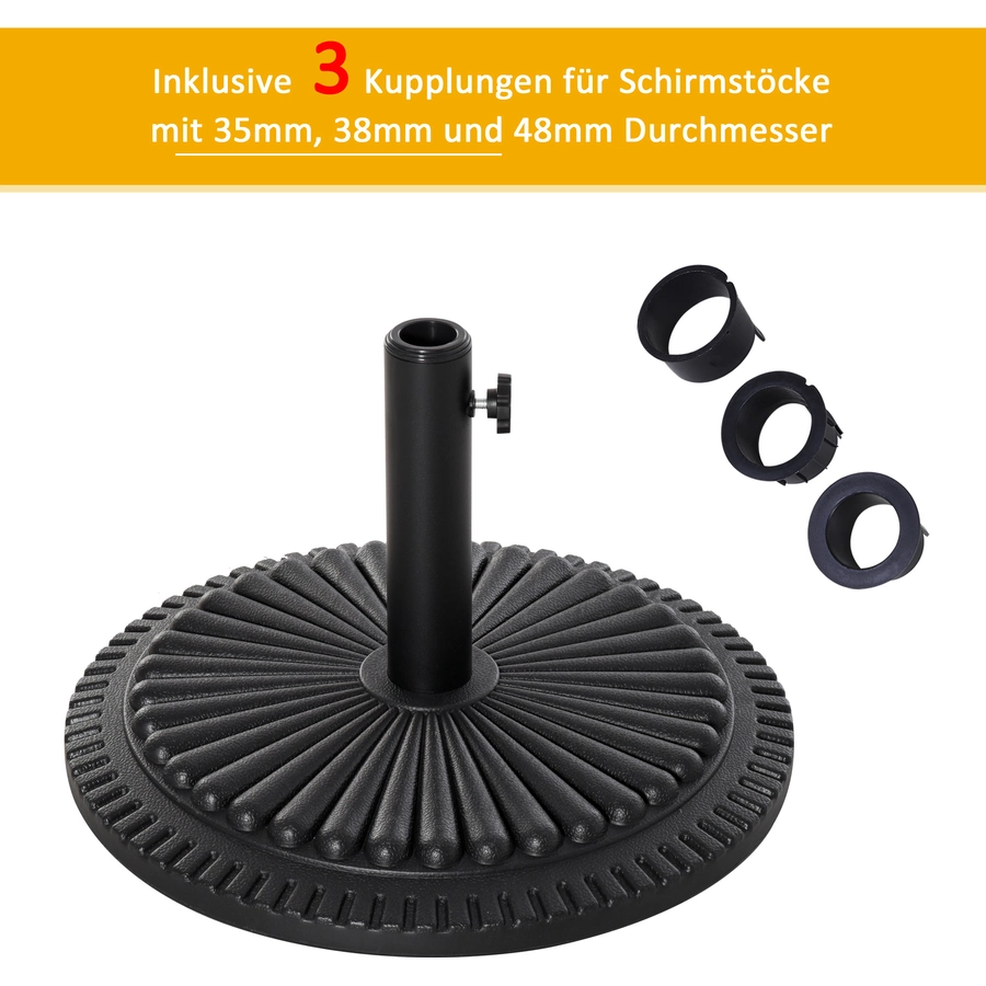 Outsunny Sonnenschirmständer mit 15 kg Gewicht schwarz