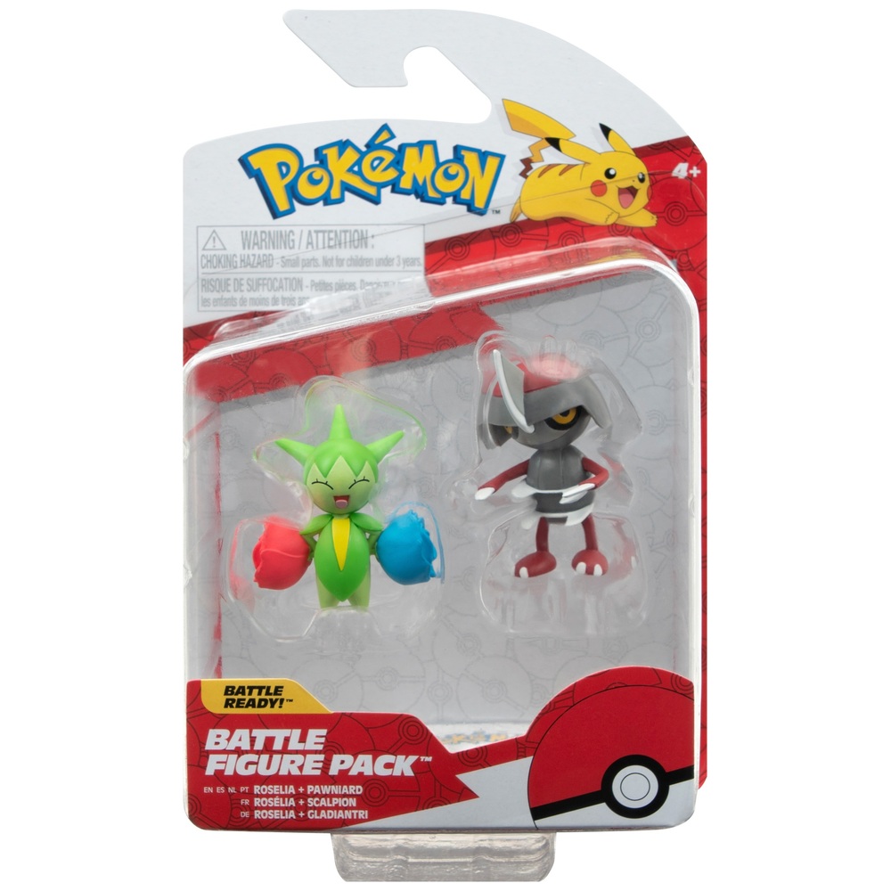 Pokémon Pawniard und Roselia 5cm Kampffiguren 2er-Pack