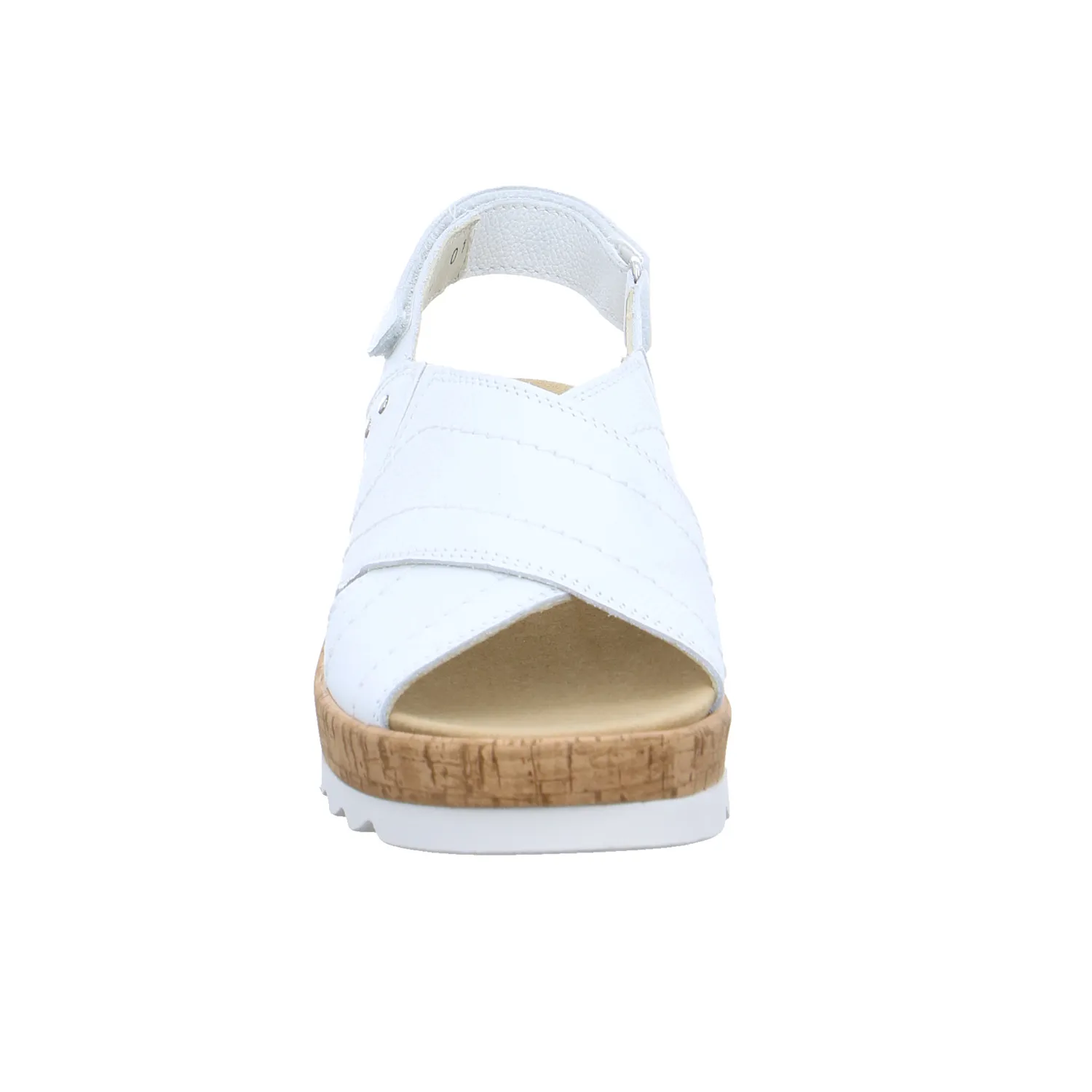 WALDLÄUFER Comfort-Sandalette Weiss Leder  mit Wechselfussbett
