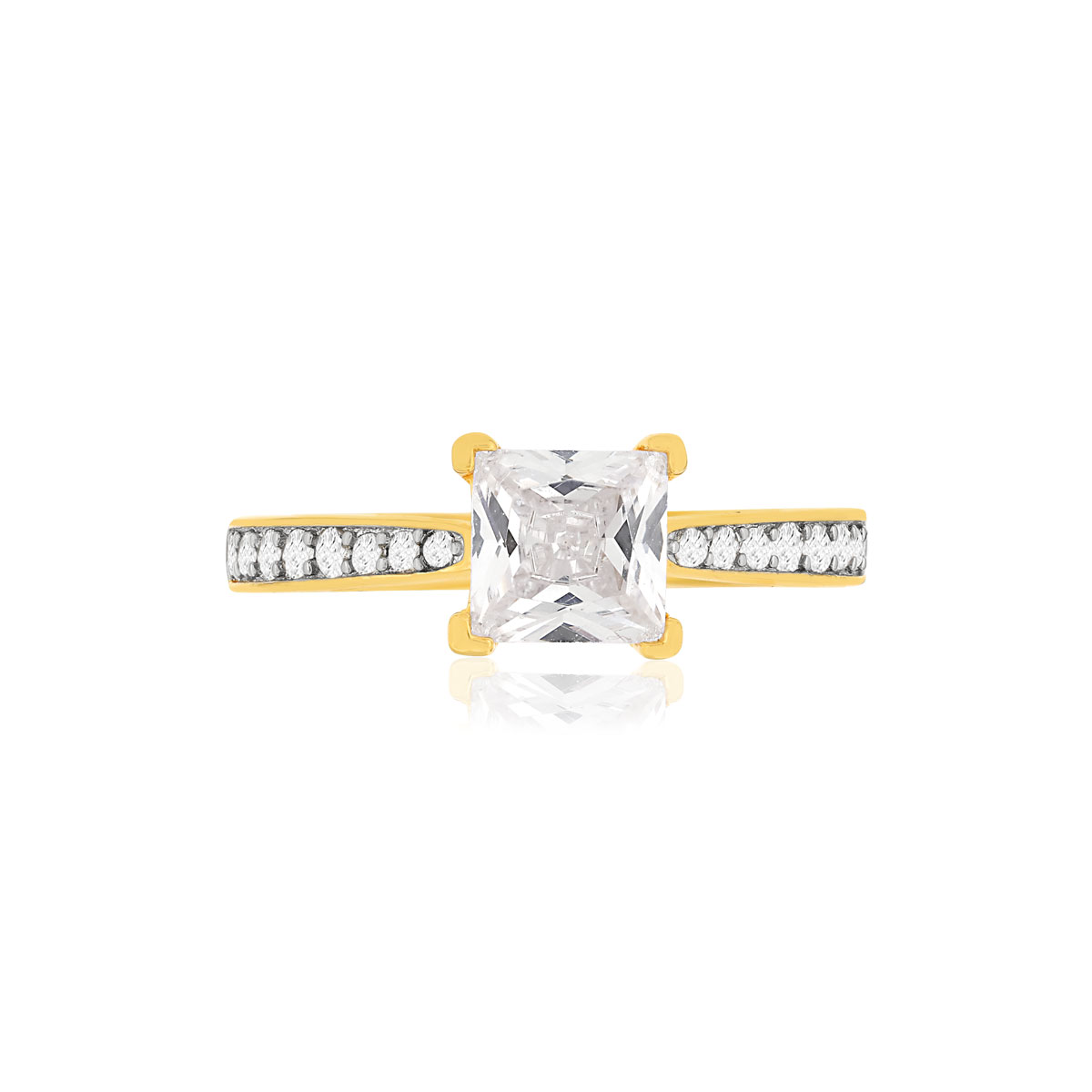 Bague plaque or 2 tons zirconias