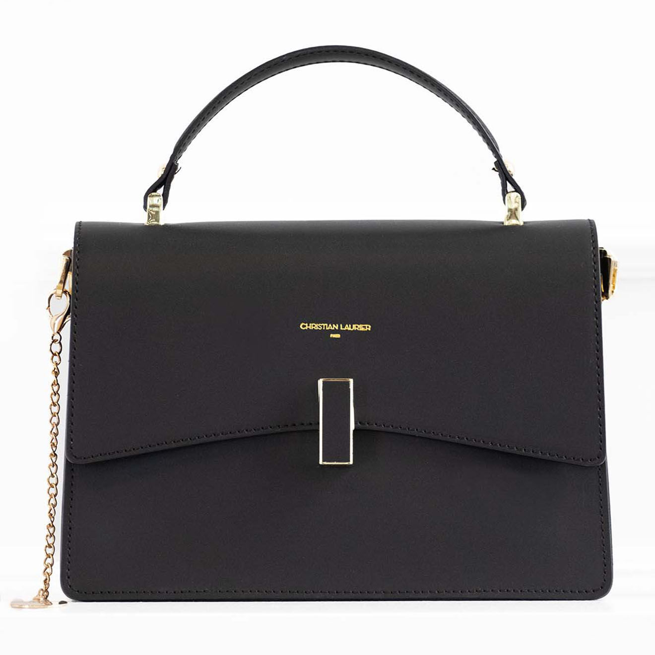 Christian Laurier Sac bandoulière en Cuir Mini Emma noir - 21x16x8 cm