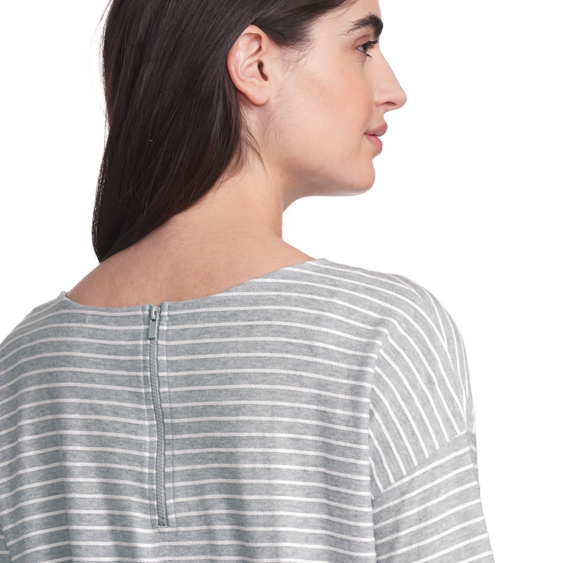 Gina Damen Shirt mit 3/4-Arm hellgrau