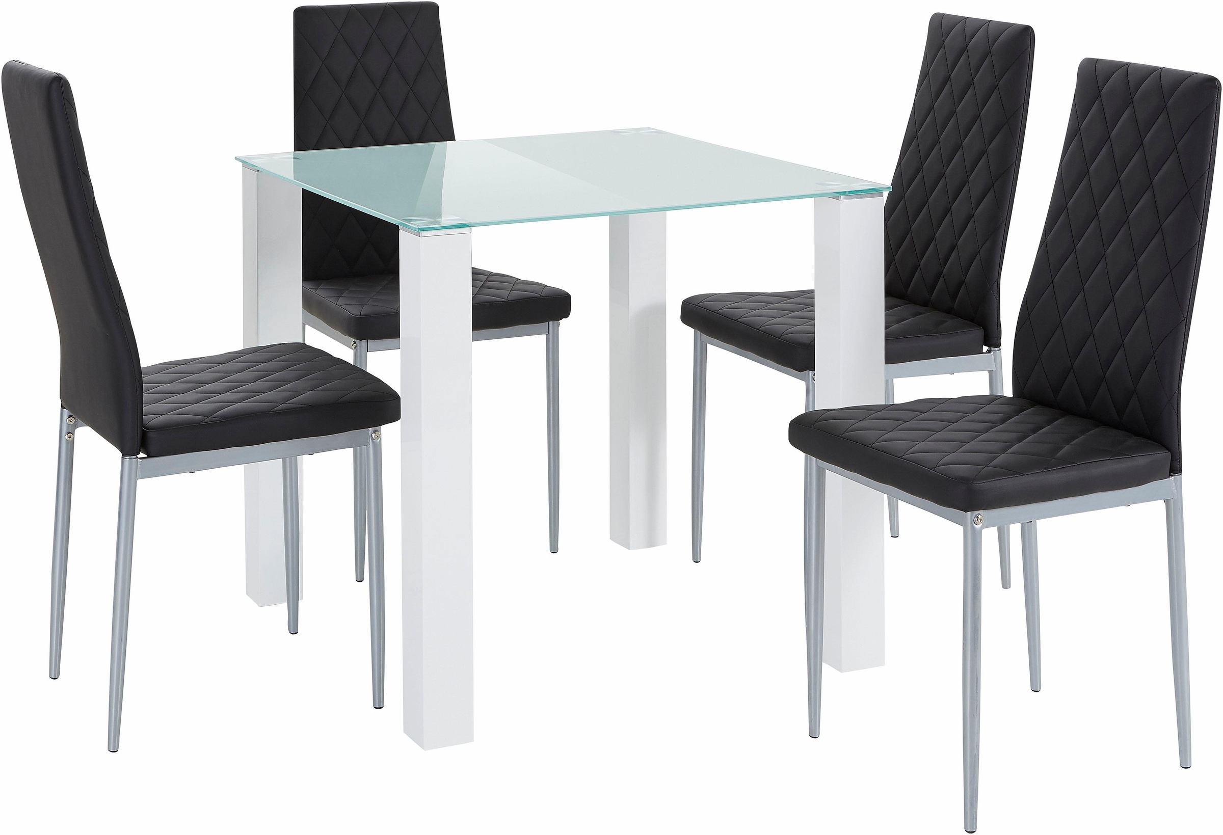 INOSIGN Essgruppe Set, 5 Stk. tlg. mit Glastisch, Breite 80 cm
