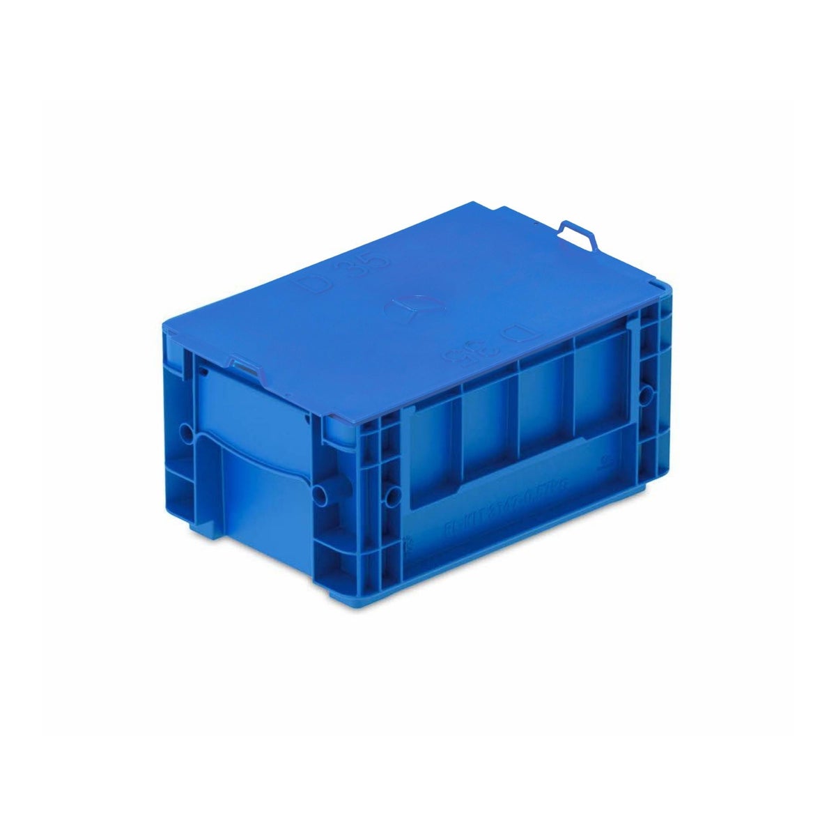 PROREGAL VDA KLT Kleine Ladingdrager Licht Met Gladde Bodem en Deksel HxBxD 14,7 x 20 x 30 cm 5,3 Liter KLT Transportbox