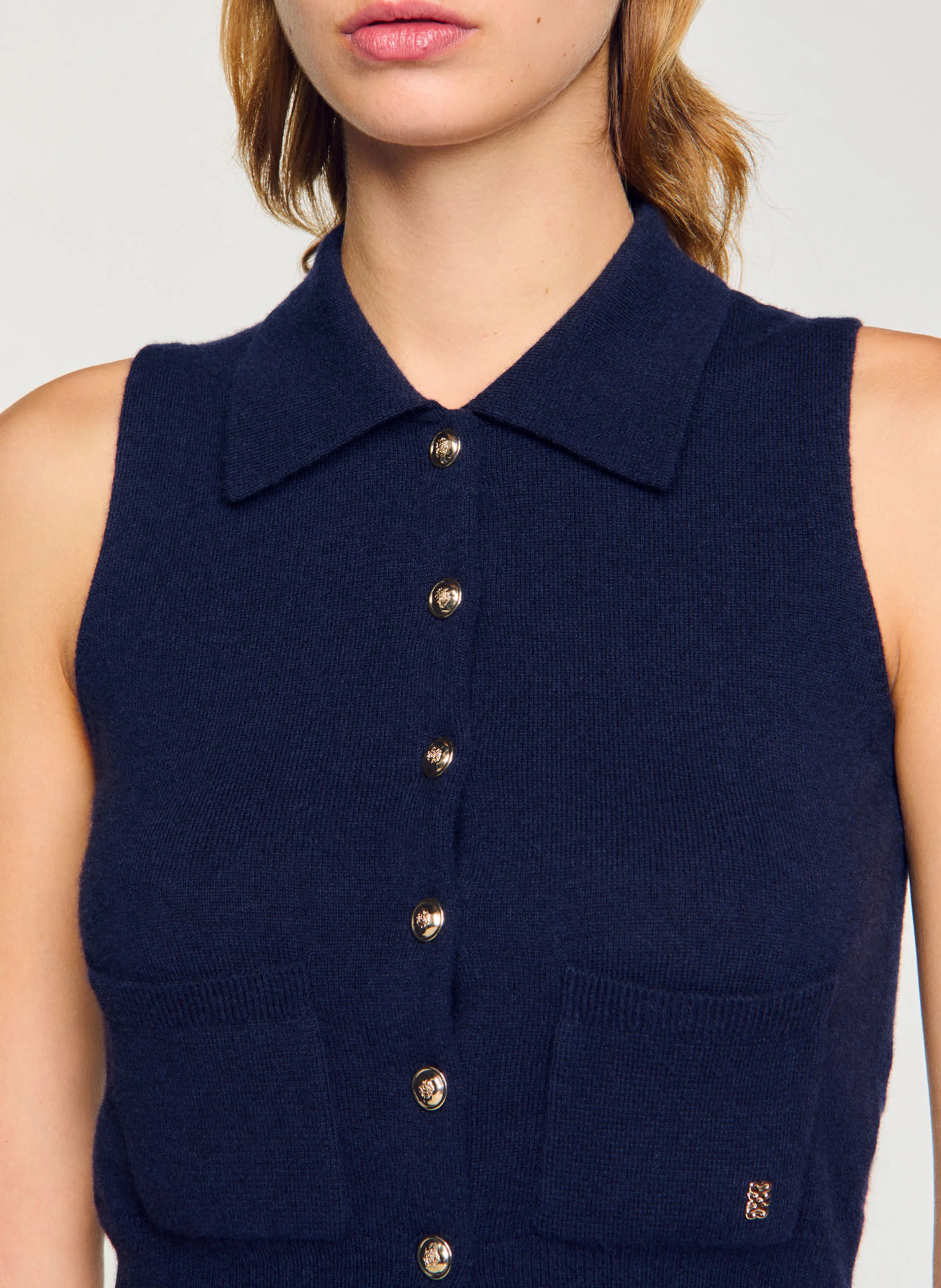 Gilet en laine et cachemire | Bleu