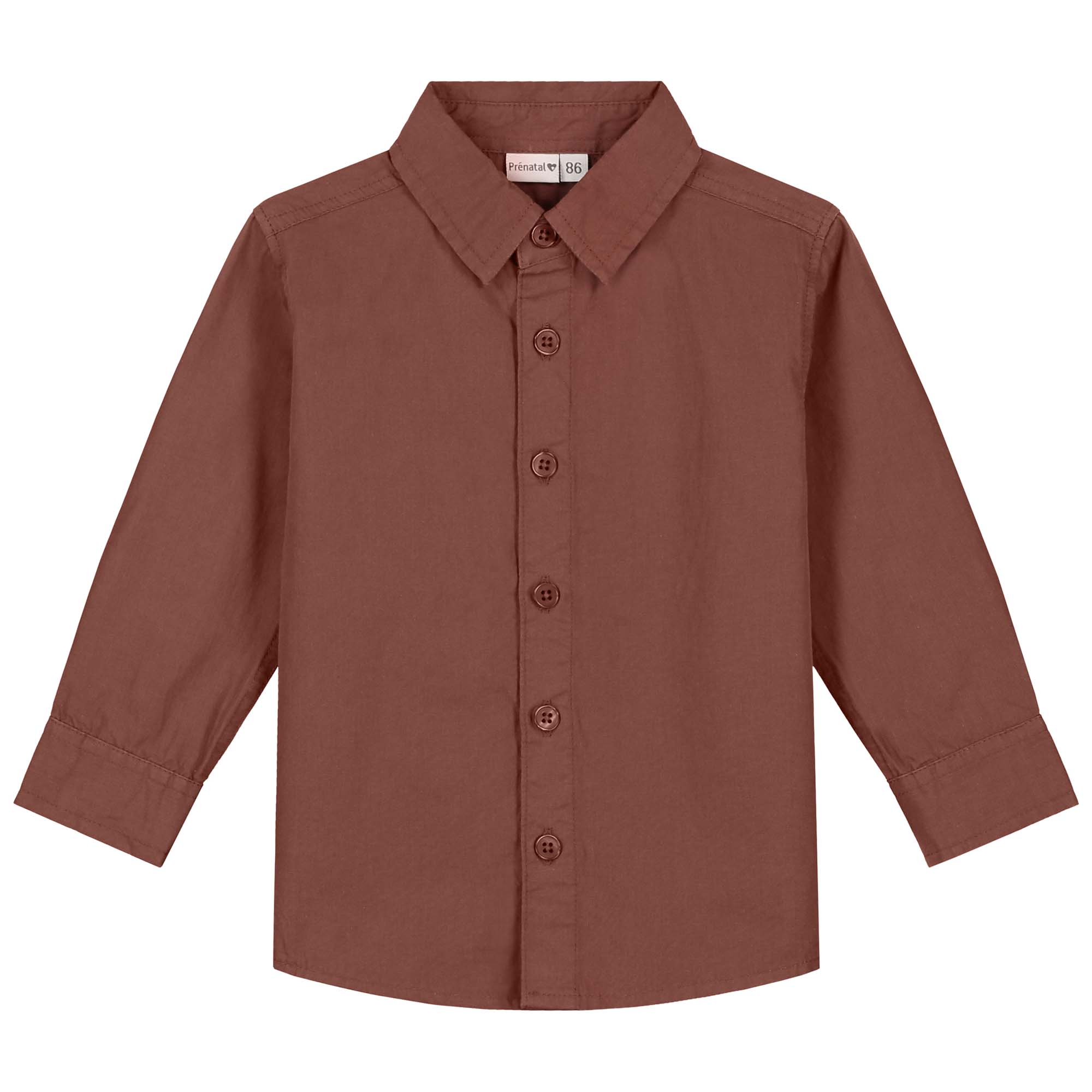 Prénatal baby blouse lange mouwen effen bruin
