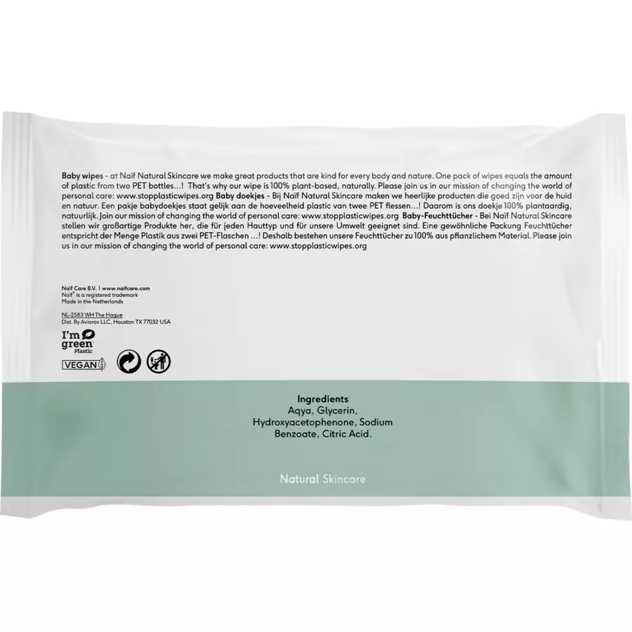 Naïf Feuchttücher Box Plastikfrei 432 Tücher (8 x 54 Stk)