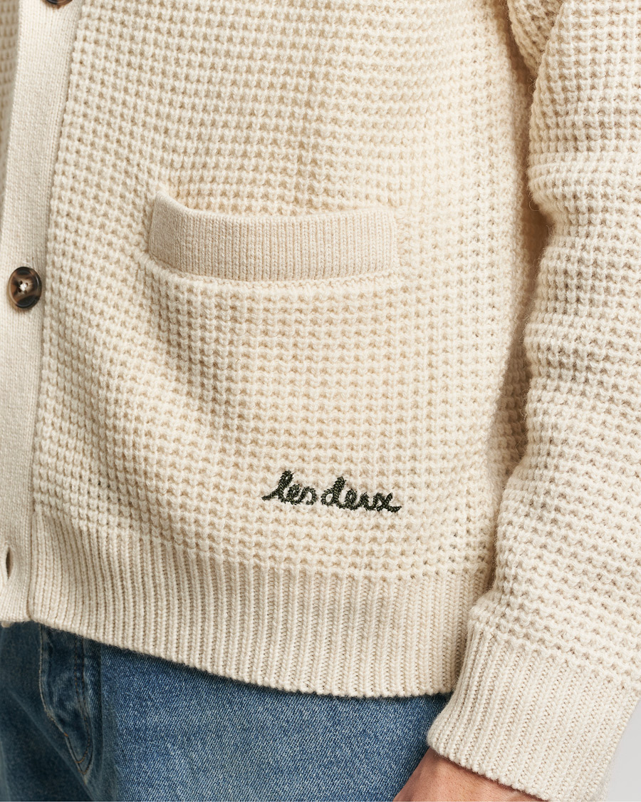 Les Deux Grady Waffle Cardigan Ivory